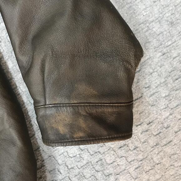 Austin Clothing Co Leather Jacket Mens XL Brown Zip Bomber Pig Nappa Quilted - Picture 7 of 16